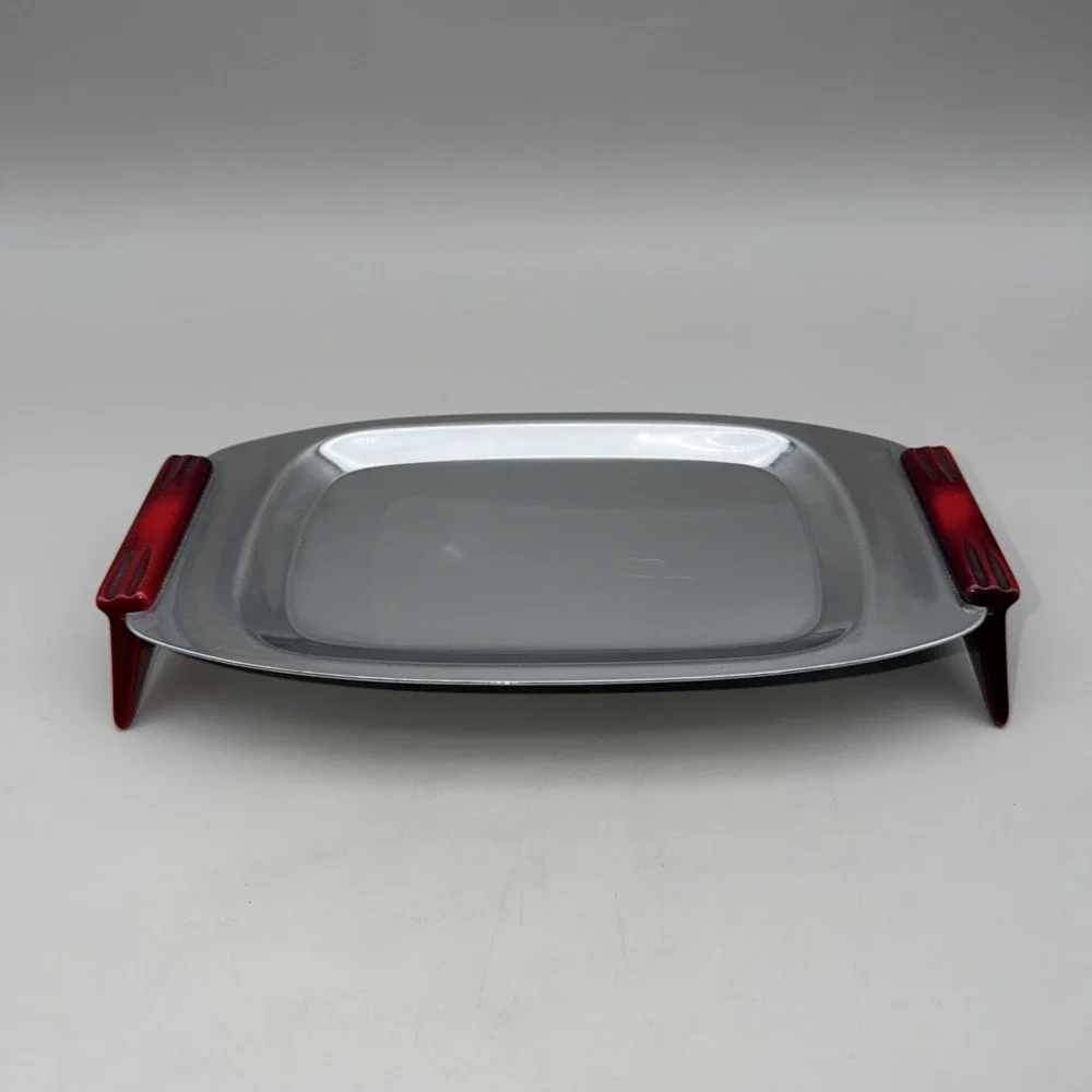 Vintage GLO HILL Gourmates Chromed Tray Bakelite Cherry Handles Retro